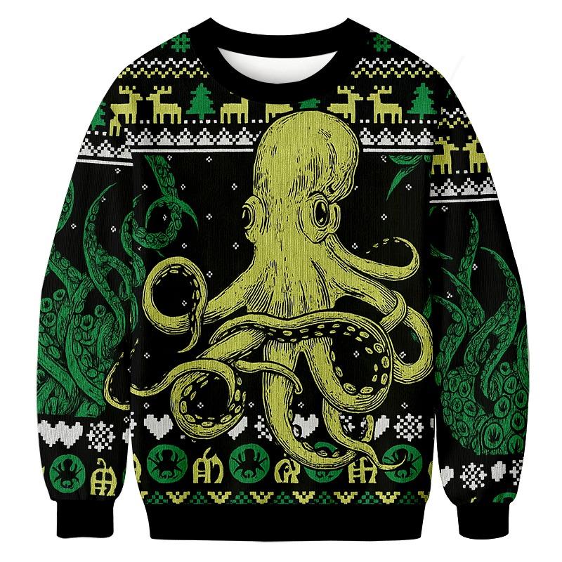 Octopus Kraken Cthulhu Christmas Ugly Sweatshirt
