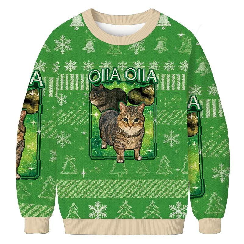 Oiia Cat Funny Meme Christmas Ugly Sweatshirt