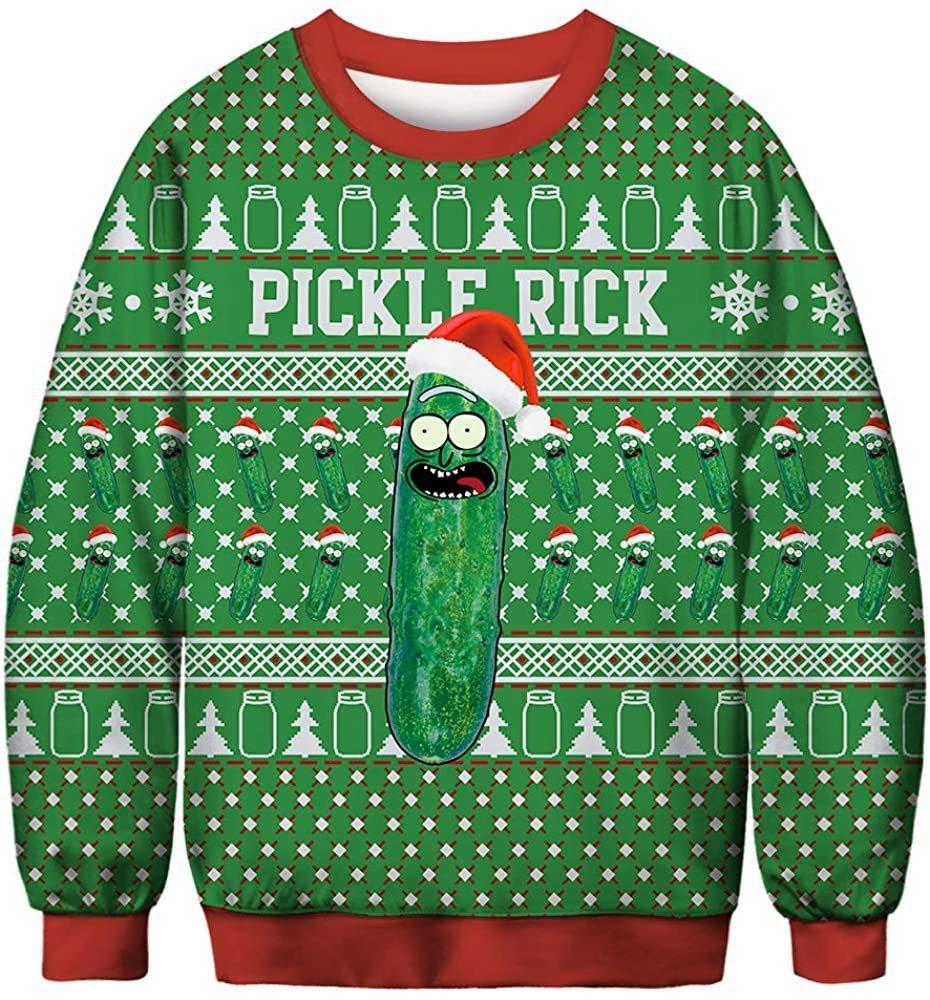 Pickle Rick Christmas Ugly Sweatshirt