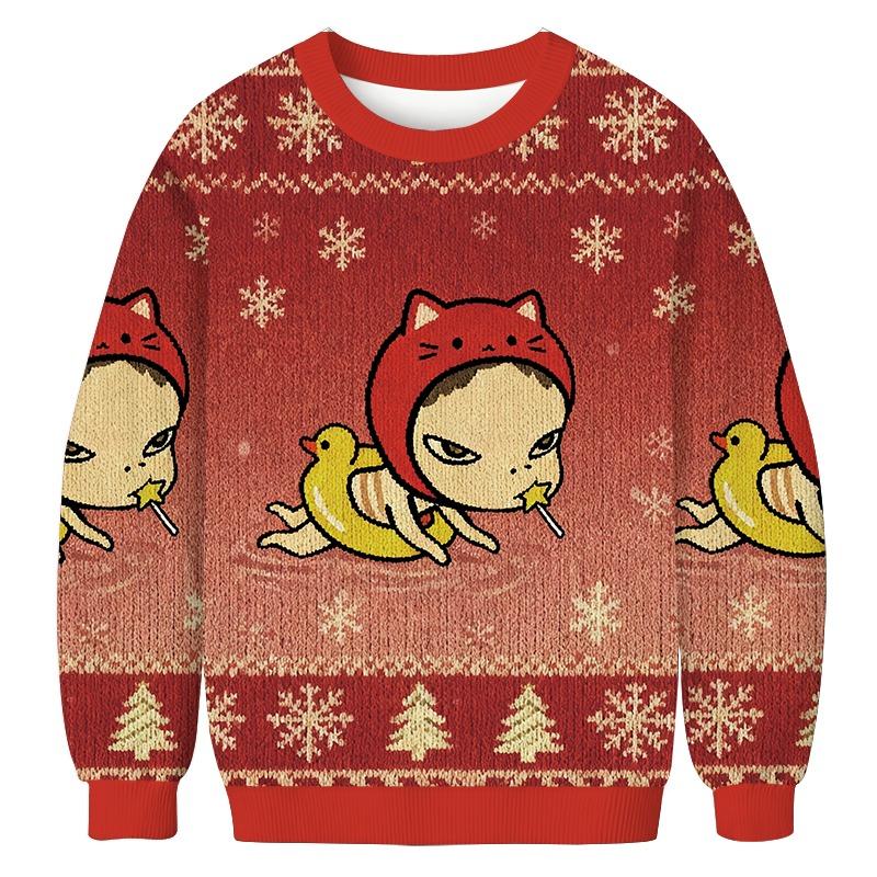 Red Hat Girl Christmas Ugly Sweatshirt