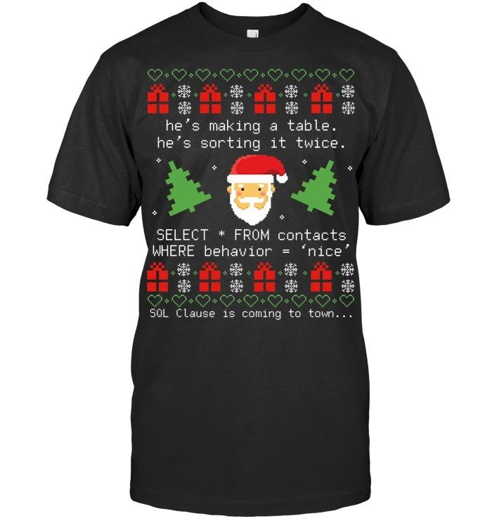 SQL Santa Claus Database Clause Developer Code DB Programmer Sweatshirt