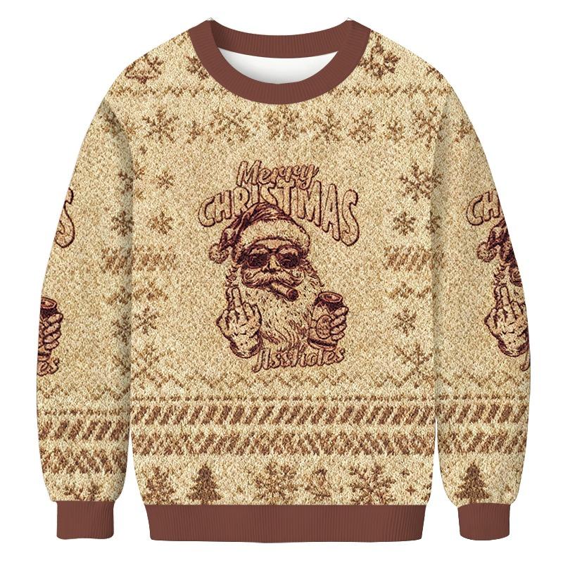 Santa Claus Middle Finger Christmas Ugly Sweatshirt