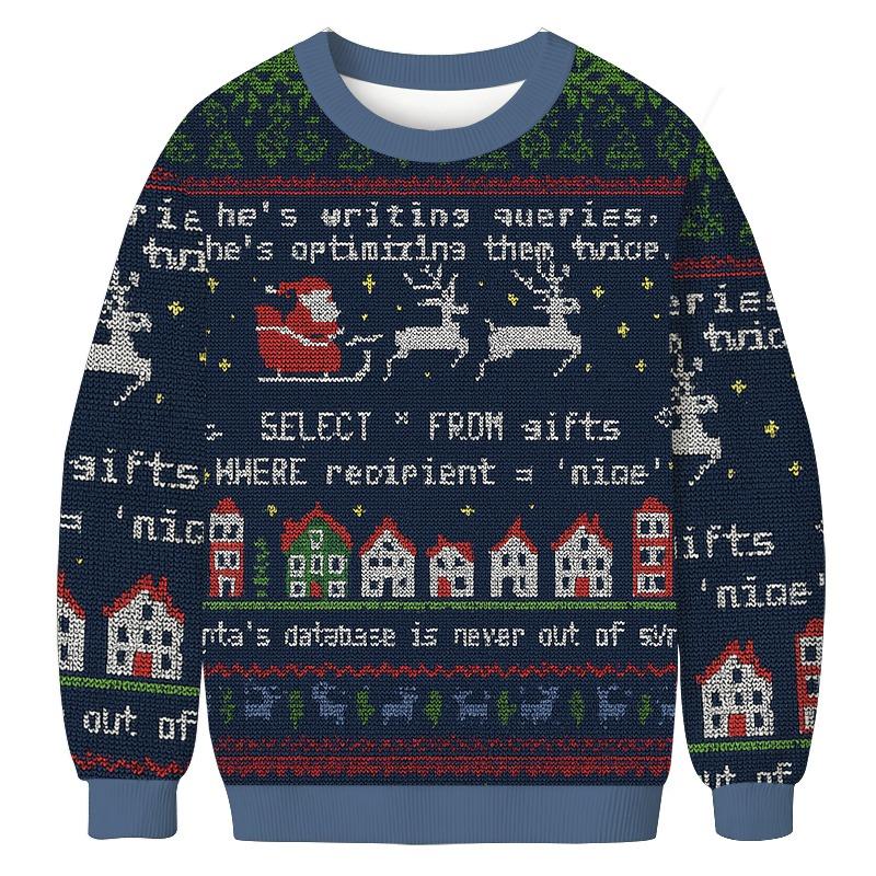 Santa's Database Never Out of Sync Christmas Ugly Sweatshirt