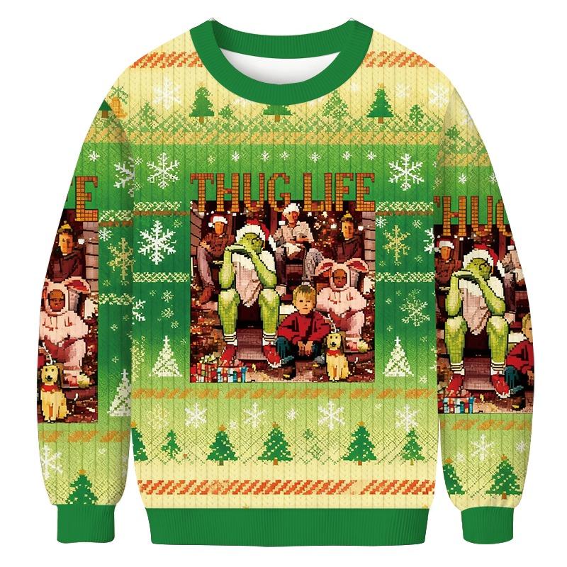 Thug Life Christmas Movie Friends Christmas Ugly Sweatshirt