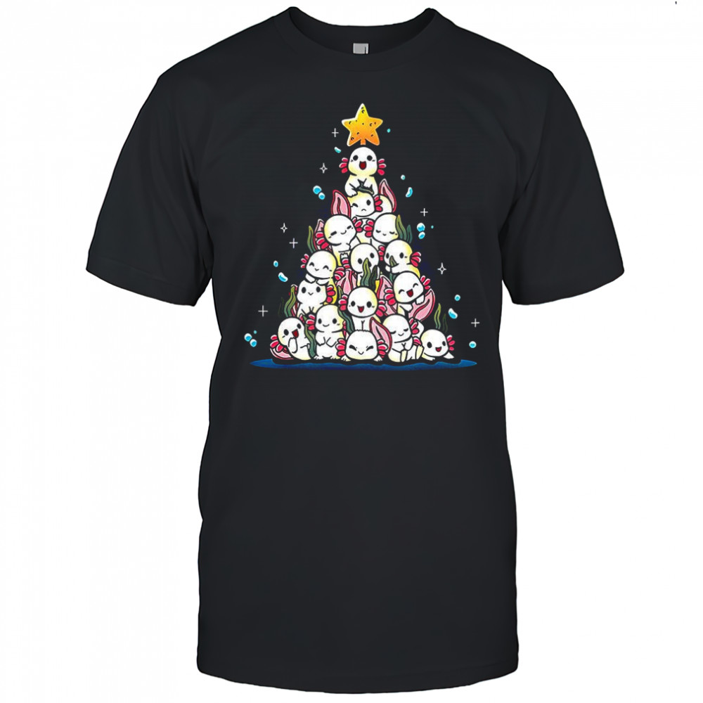 Axolotl stacking Christmas trees shirt