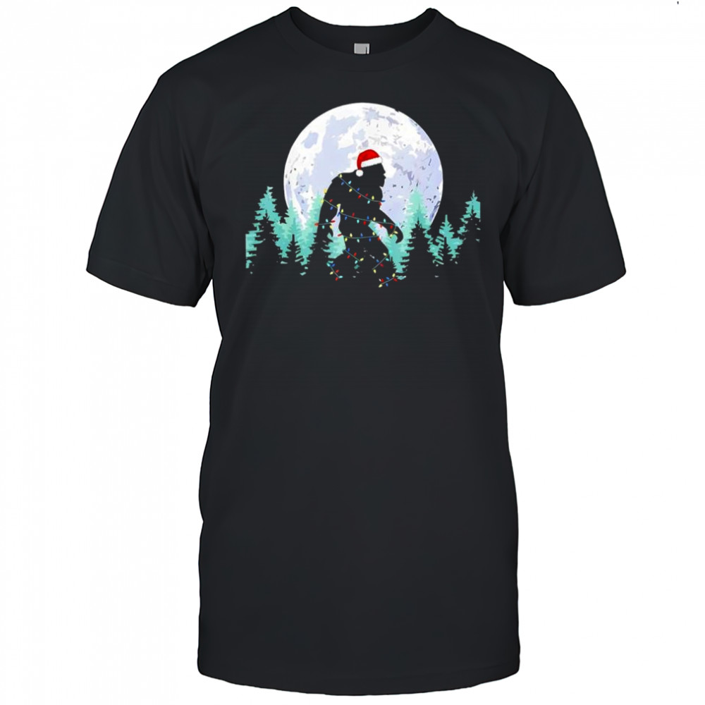 Bigfoot Christmas Tree Xmas Moon shirt