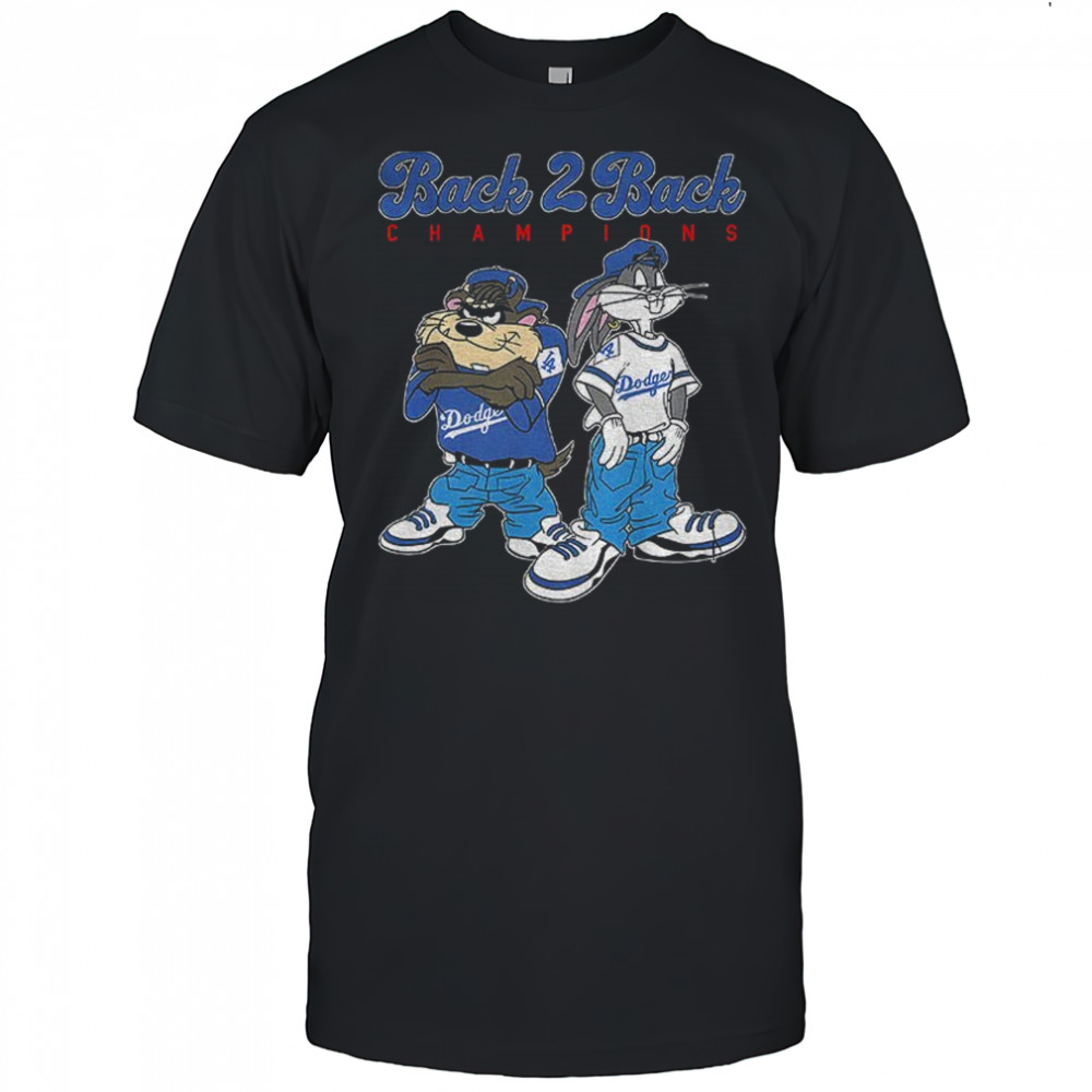 Bugs Bunny Looney Tunes Dodgers baseball back 2 back champions shirt