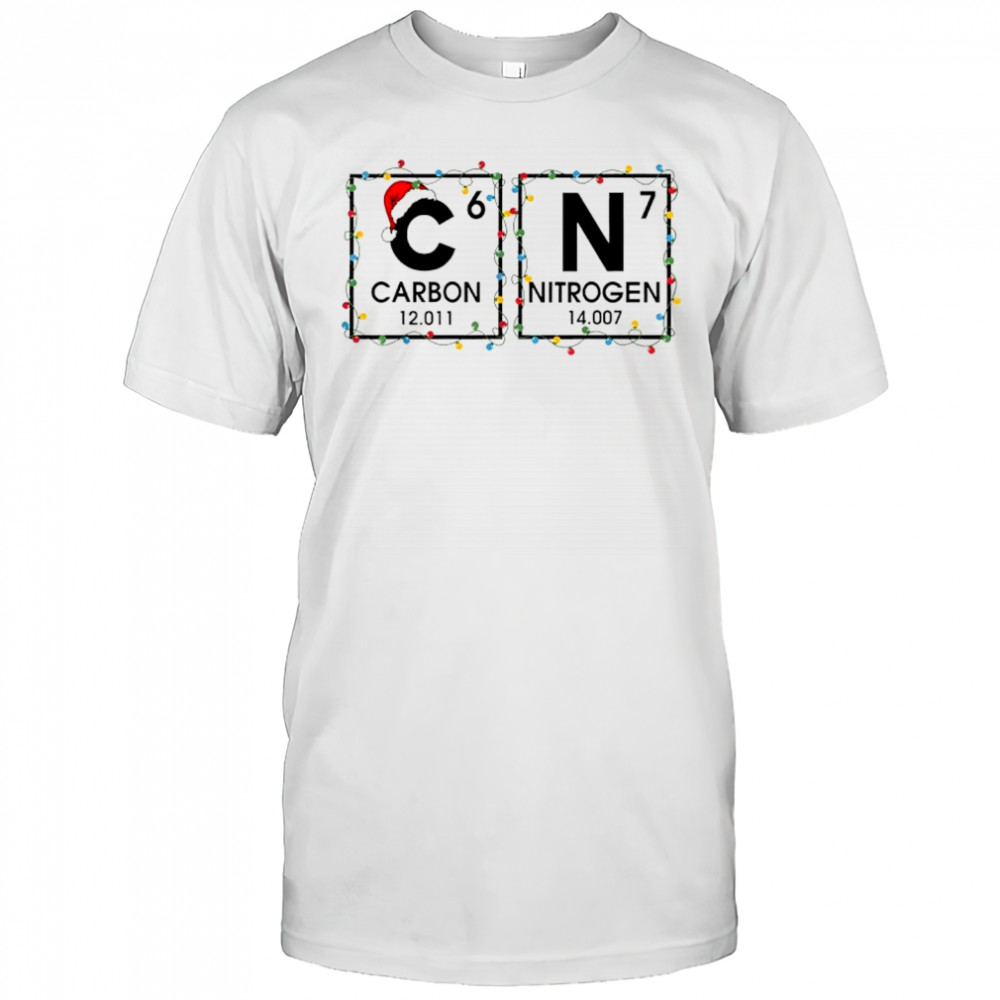 Carbon Nitrogen Teacher Science Periodic Table 67 Christmas shirt