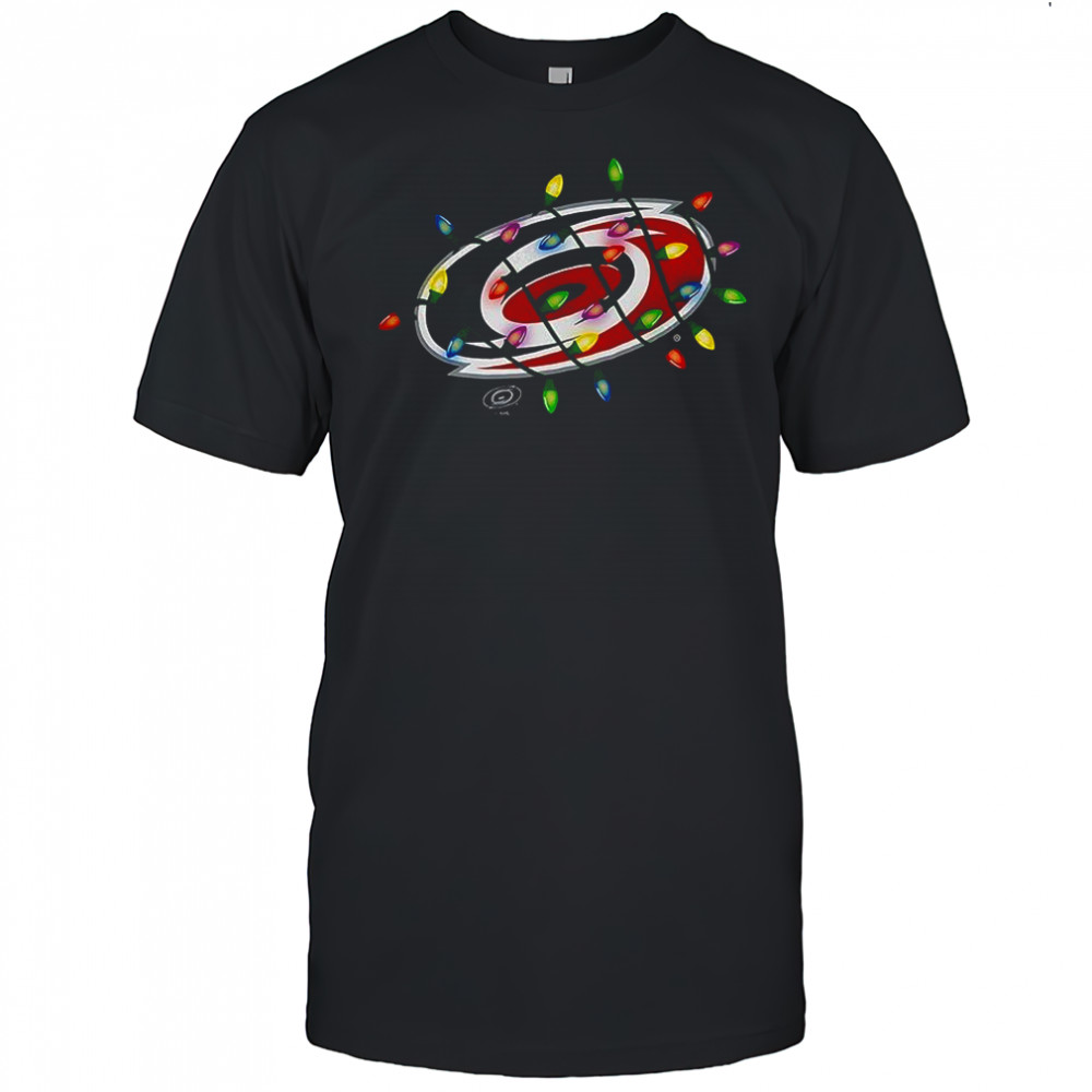 Carolina Hurricanes logo Holiday Merry Christmas lights shirt