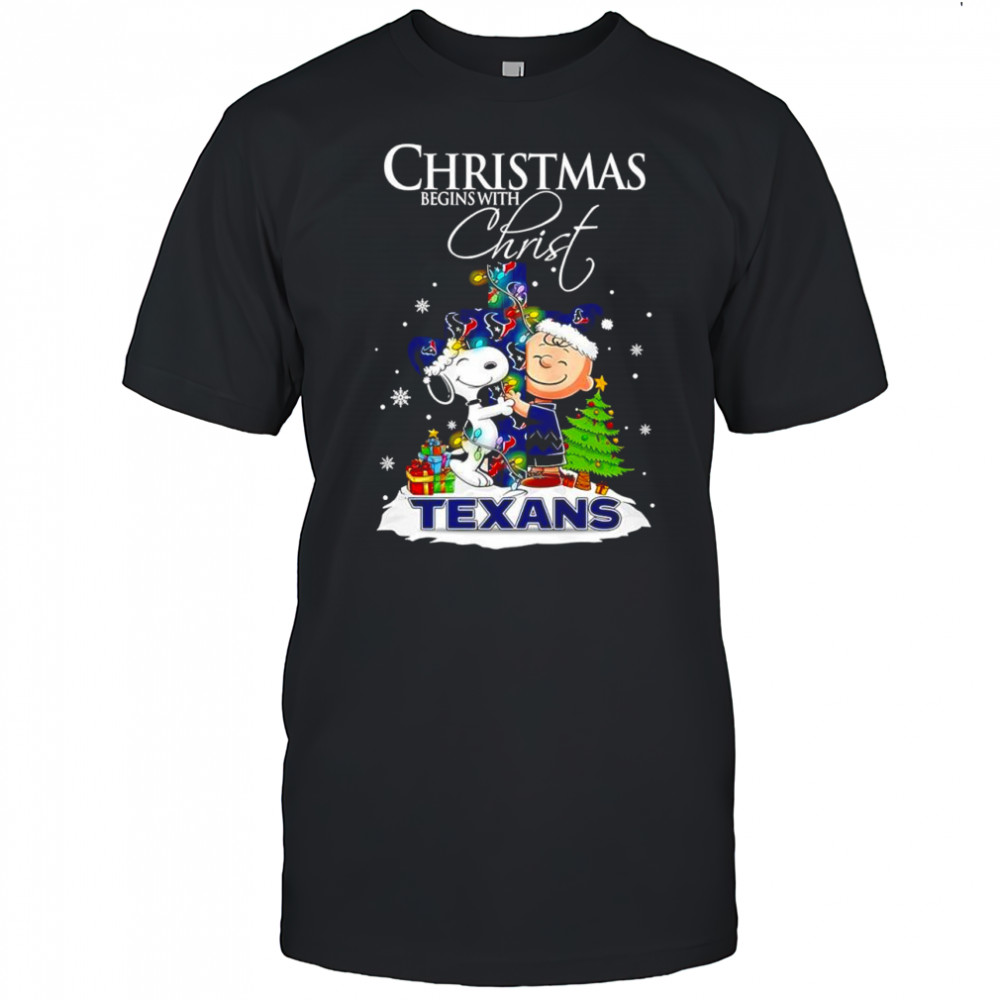 Christmas begins with Christ Houston Texans x Snoopy and Charlie Brown shirt