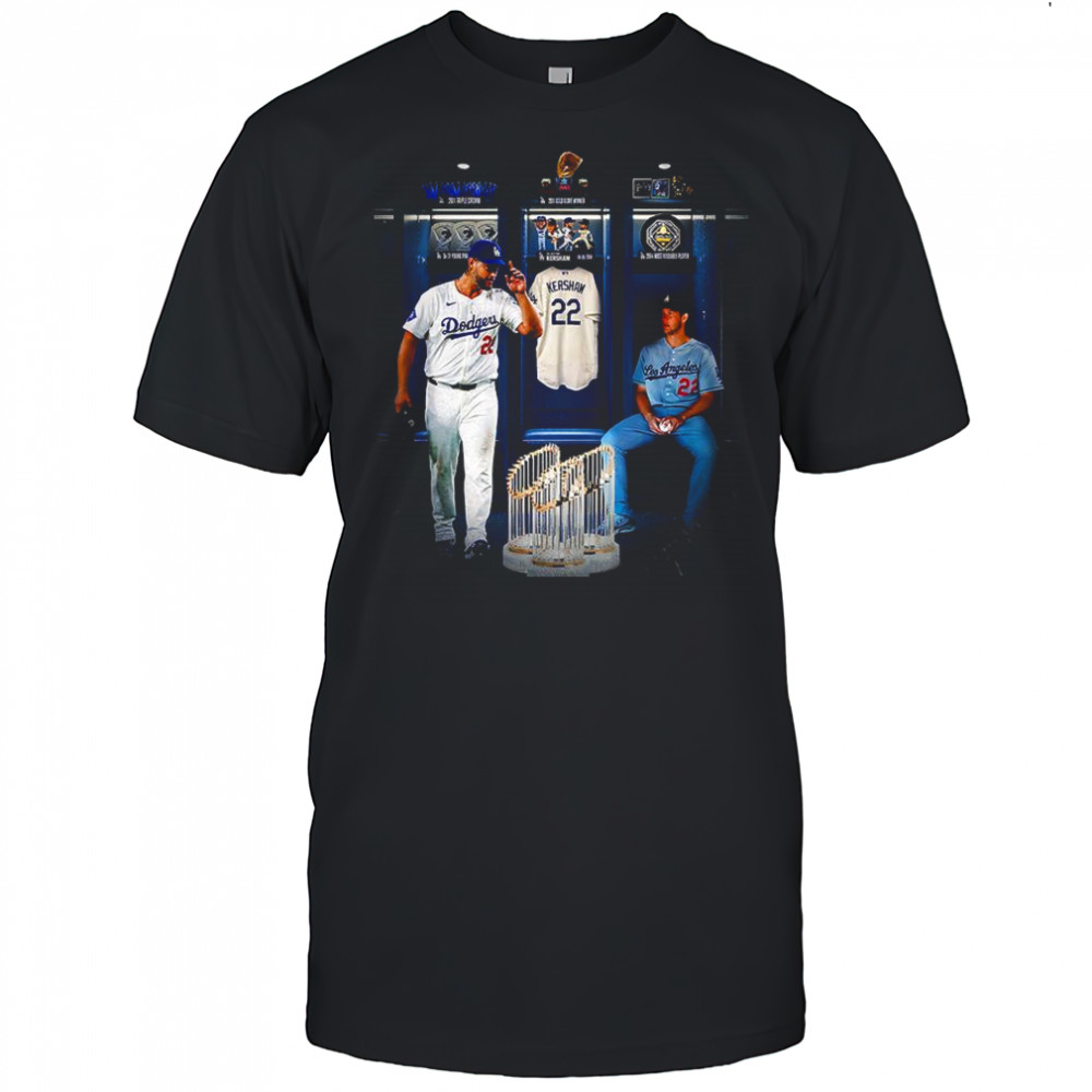Clayton Kershaw locker room Los Angeles Dodgers 2025 World Series Champion shirt
