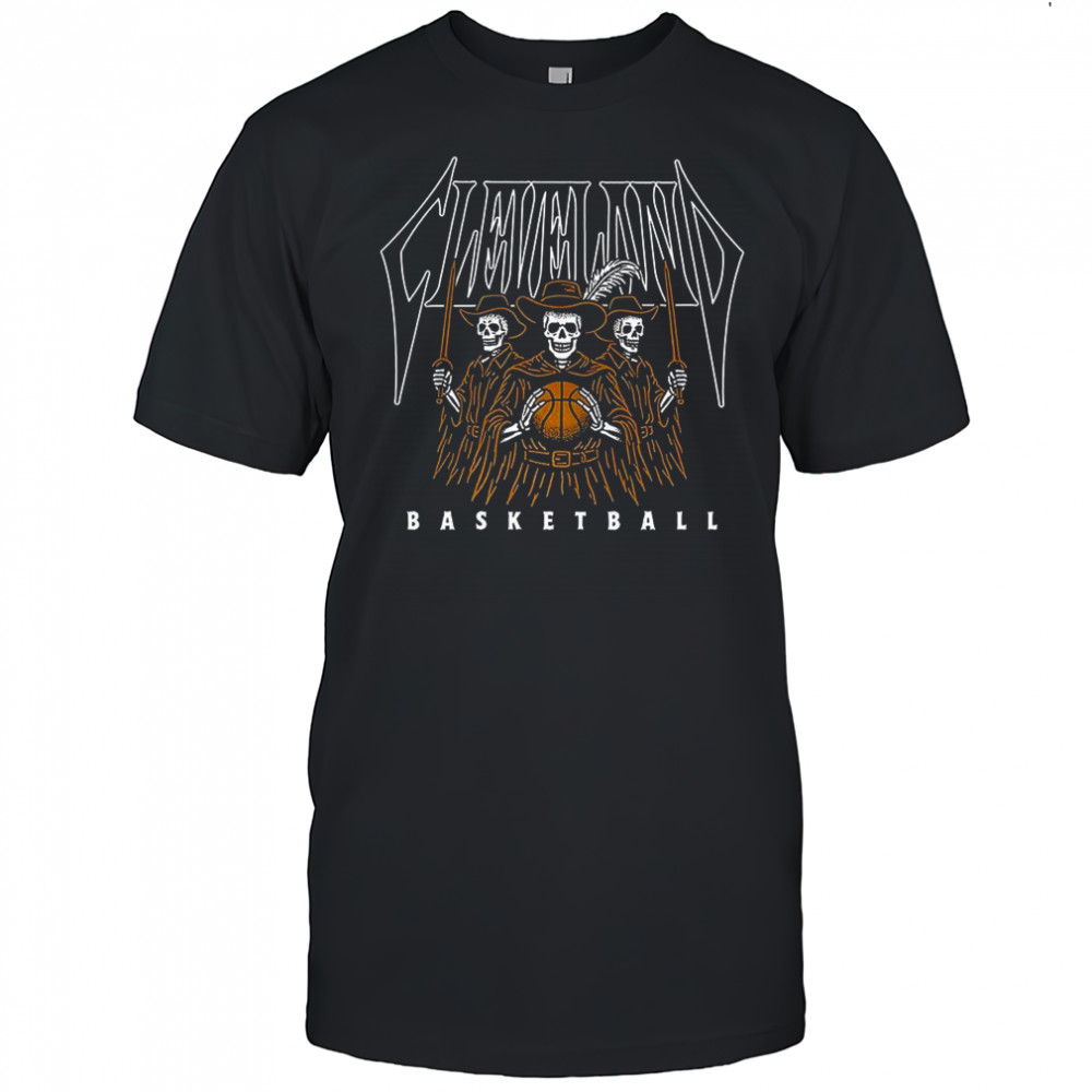 Cleveland Cavaliers basketball skeletons Halloween shirt