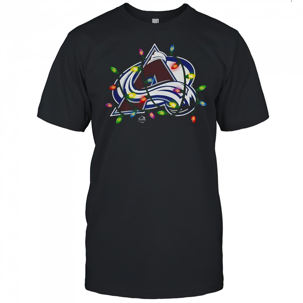 Colorado Avalanche logo Holiday Merry Christmas lights shirt