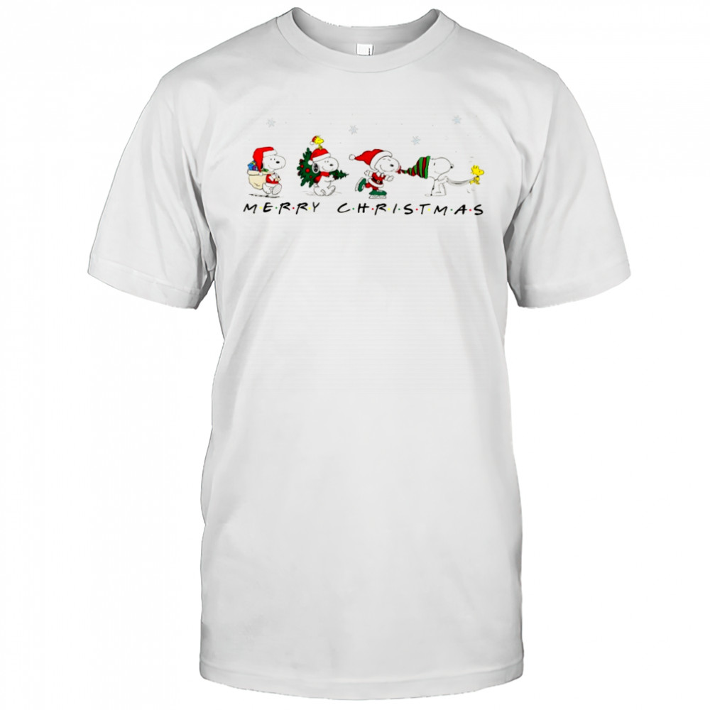 Cute Snoopy and Woodstock Santa Merry Christmas shirt