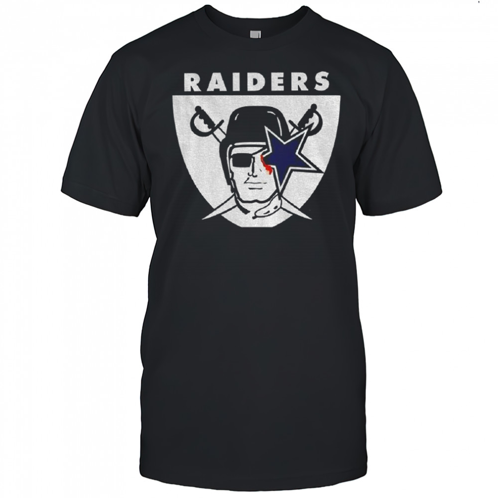 Dallas Cowboys Las Vegas Raiders bleed Raiders mashup logo shirt