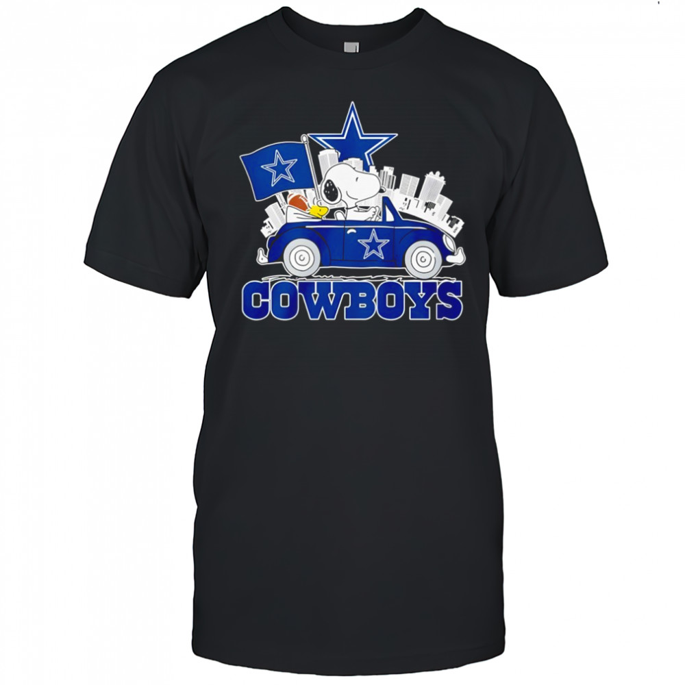 Dallas Cowboys x Snoopy and Woodstock drive car shirt