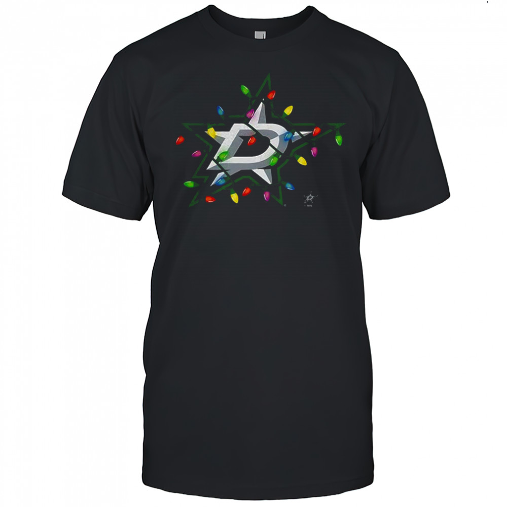 Dallas Stars logo Holiday Merry Christmas lights shirt