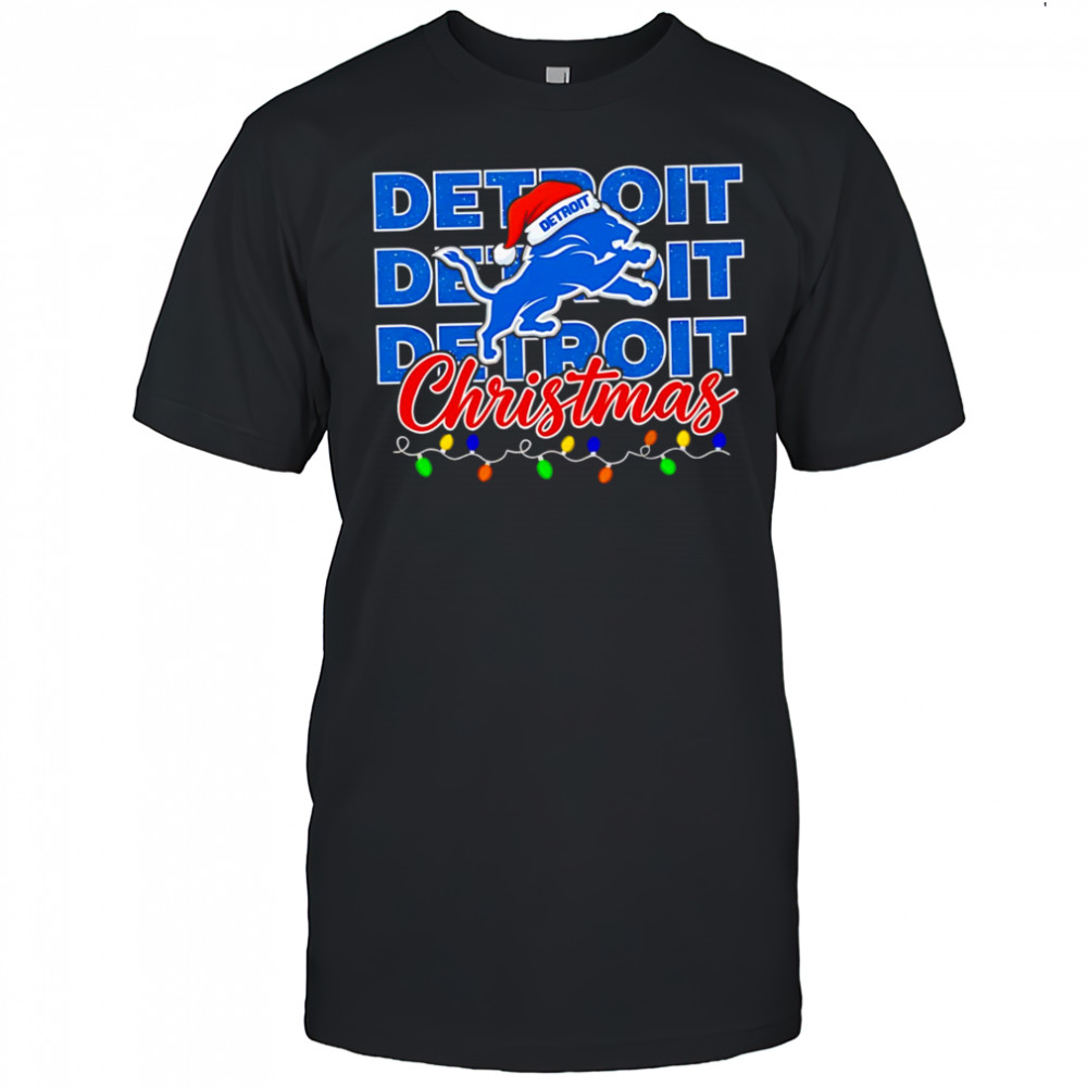 Detroit Lions Christmas lights repeat shirt