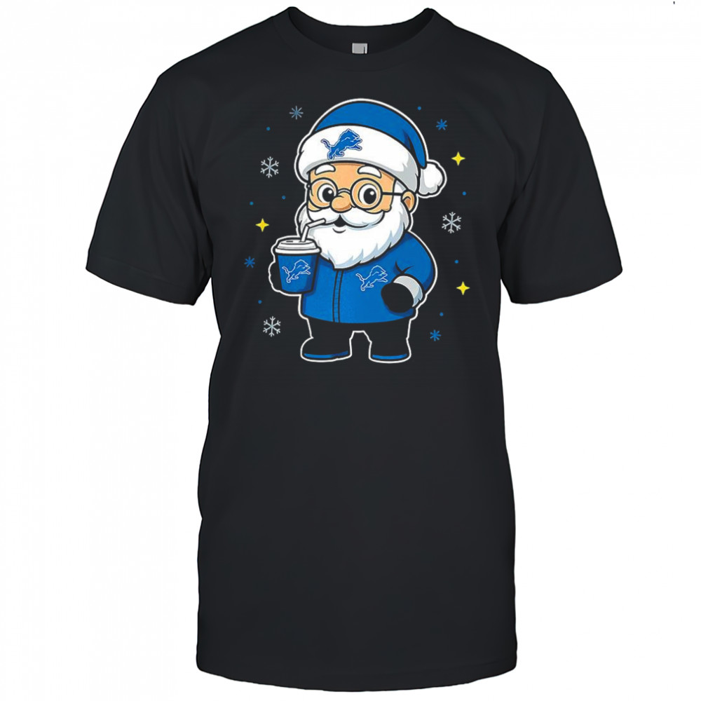 Detroit Lions football Santa Claus Christmas shirt