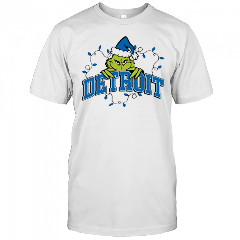 Detroit Lions Grinch with Christmas Lightings shirt
