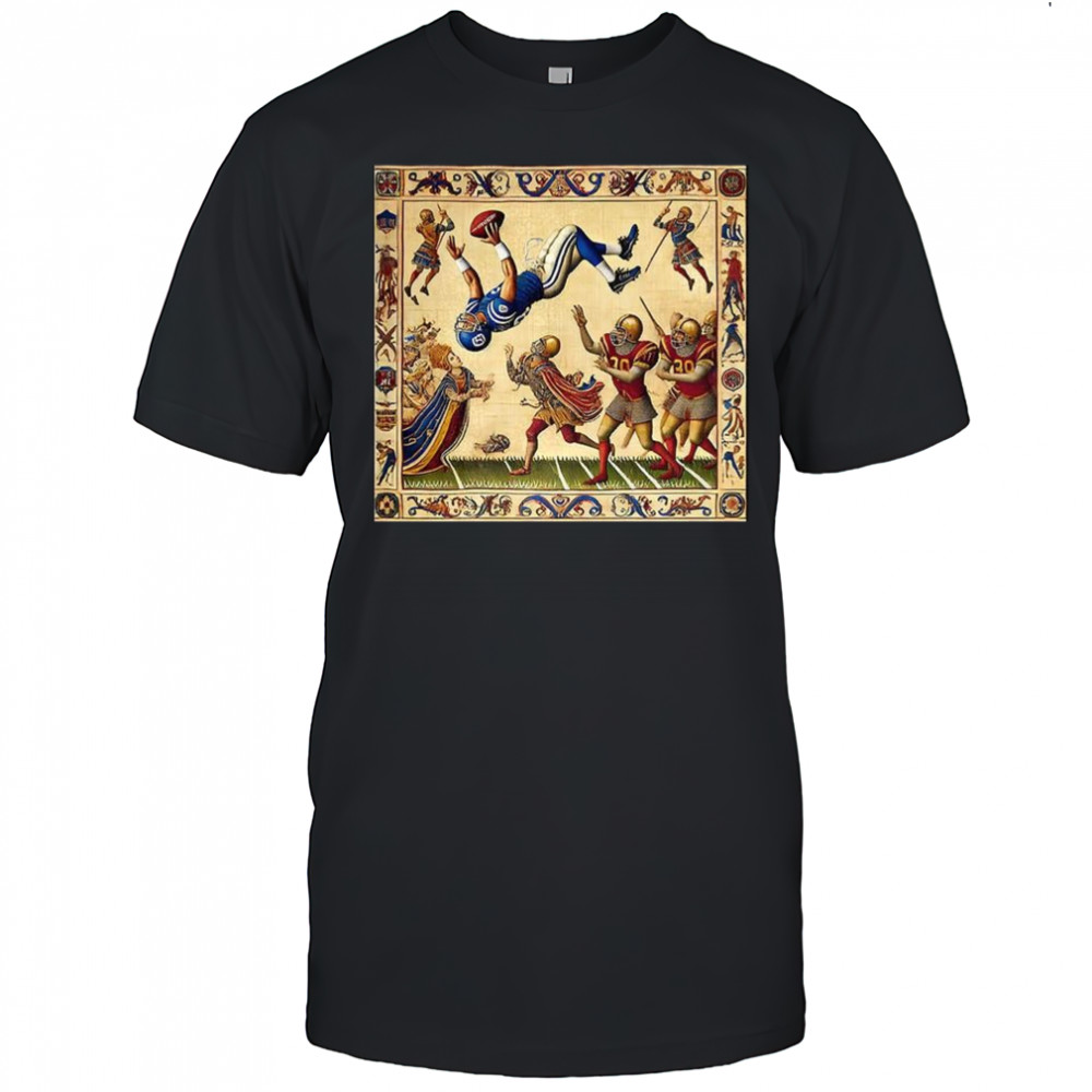 Detroit Lions vs Washington Commanders NFL 2025 Bayeux Tapestry inspired shirt