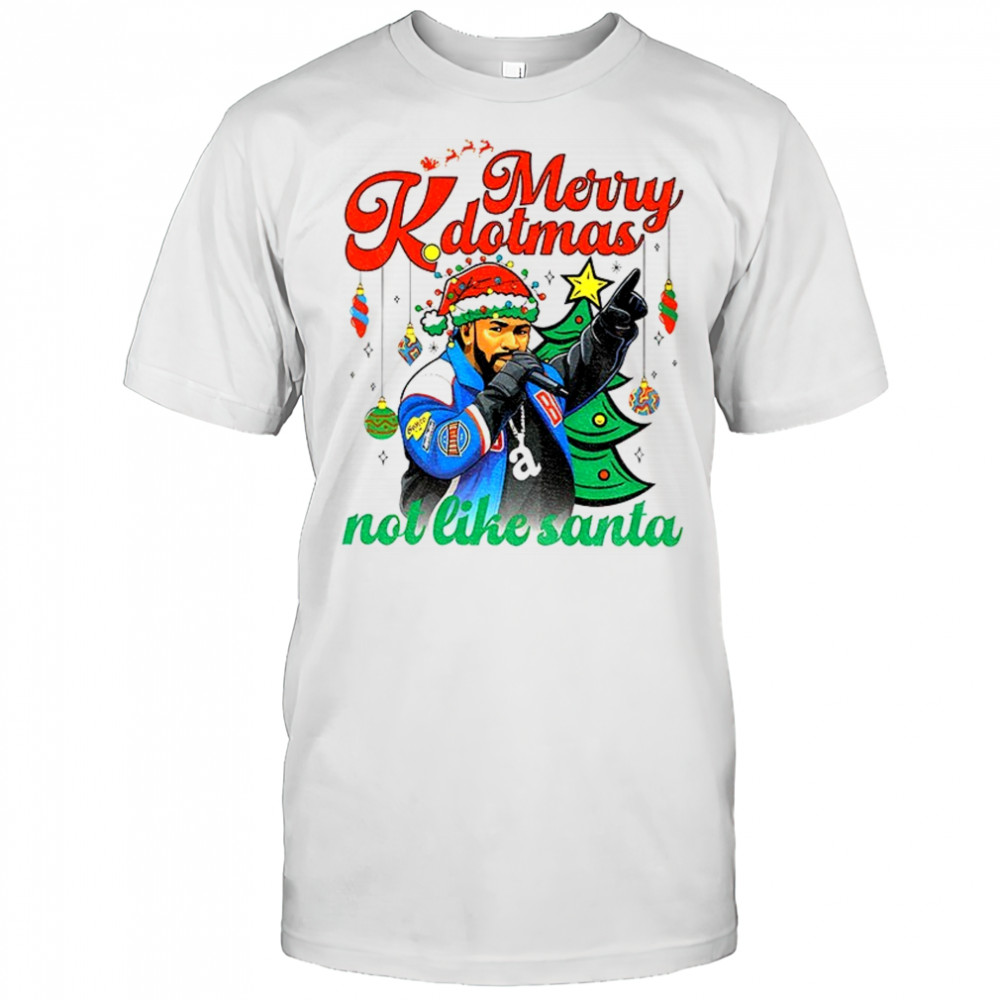 Drake Santa hat Merry Kdotmas not like Santa Merry Christmas shirt