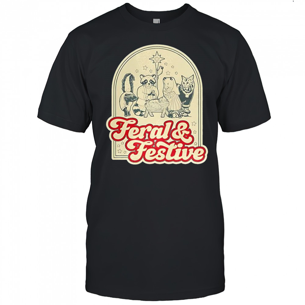 Feral and festive Christmas graphic shirt