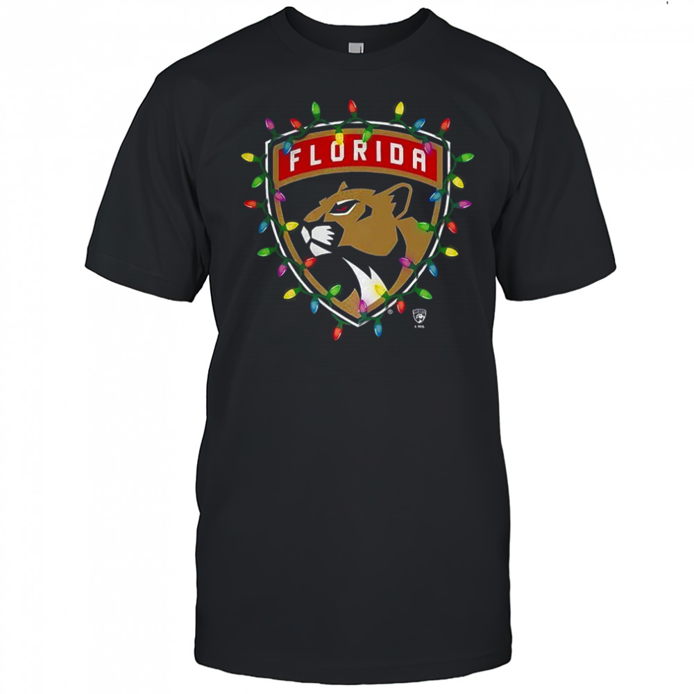 Florida Panthers logo Holiday Merry Christmas lights shirt