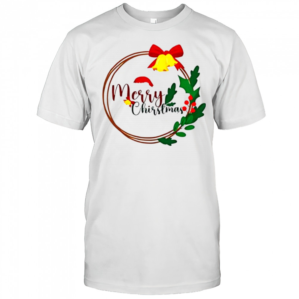 Girls Merry Christmas Wreath shirt
