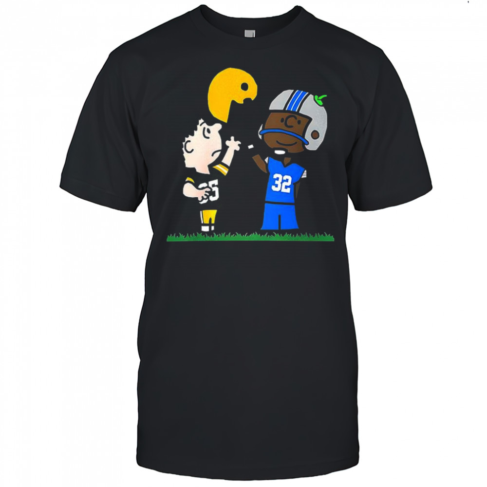 Green Bay Packers vs Detroit Lions Peanuts cartoons style shirt