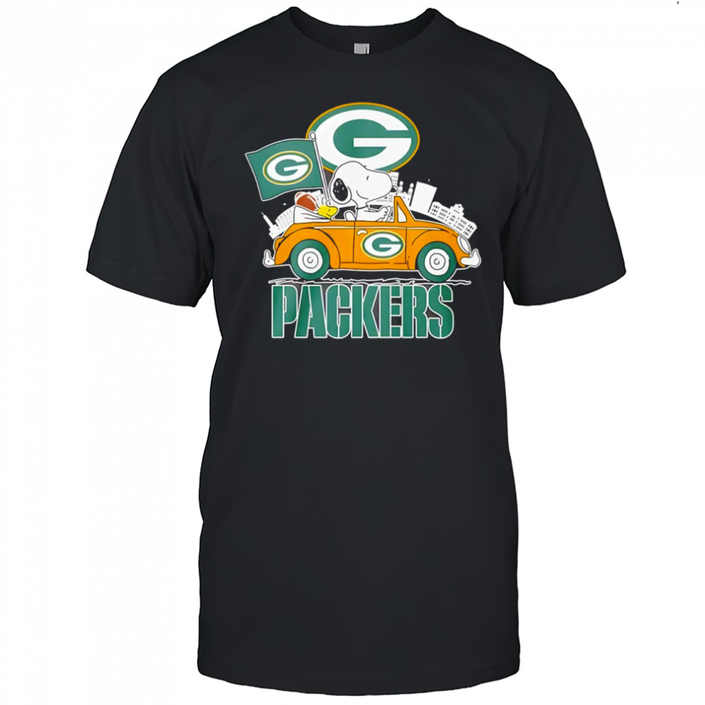 Green Bay Packers x Snoopy and Woodstock drive car shirt