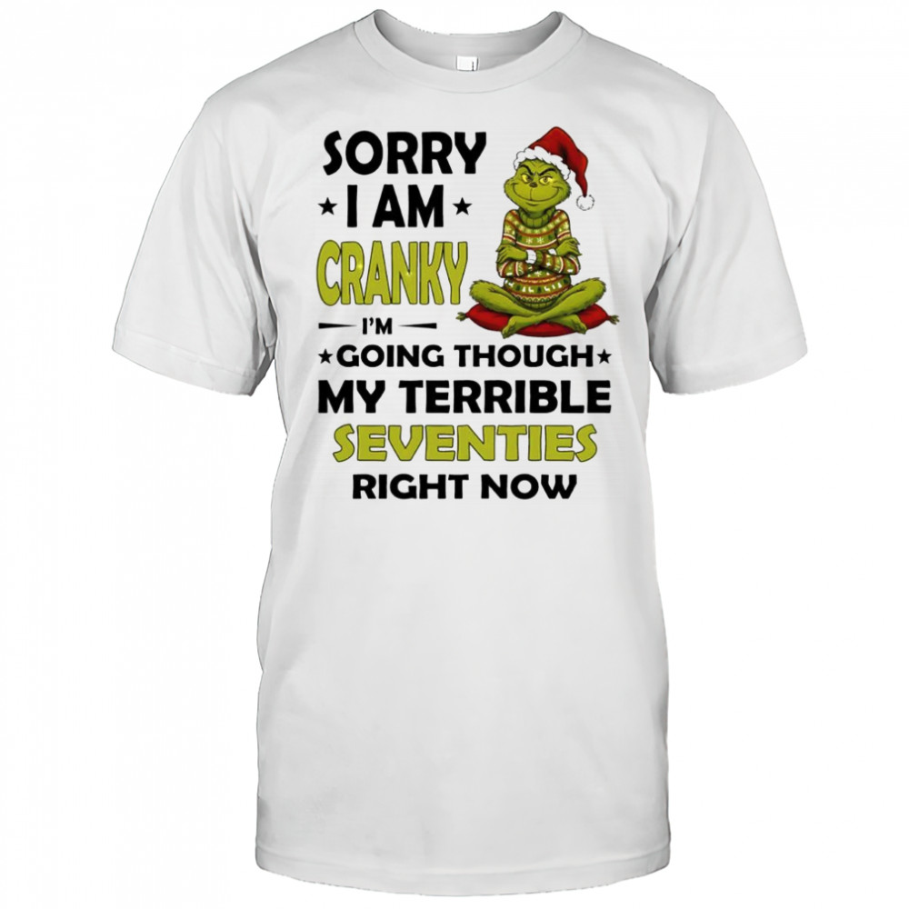 Grinch Sorry I Am Cranky I’m Going Through My Terrible Seventies Right Now shirt