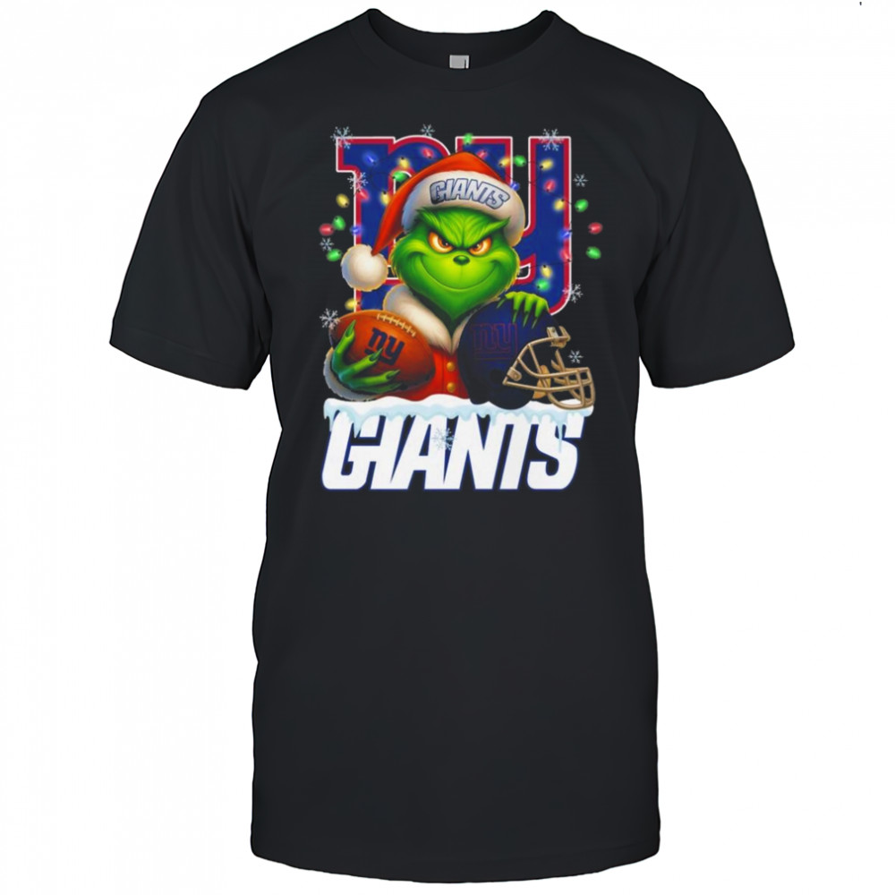 Grinch X New York Giants Ball And Helmet Christmas Shirt