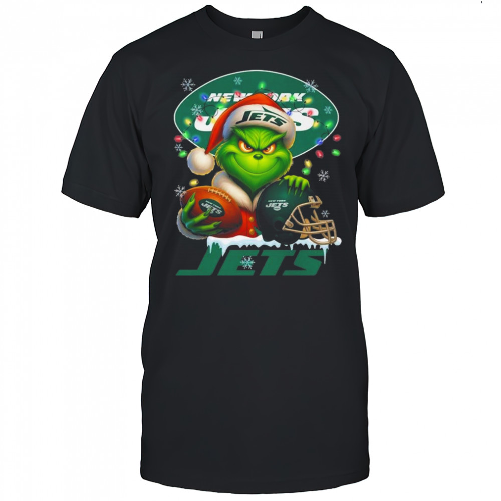 Grinch X New York Jets Ball And Helmet Merry Christmas Shirt
