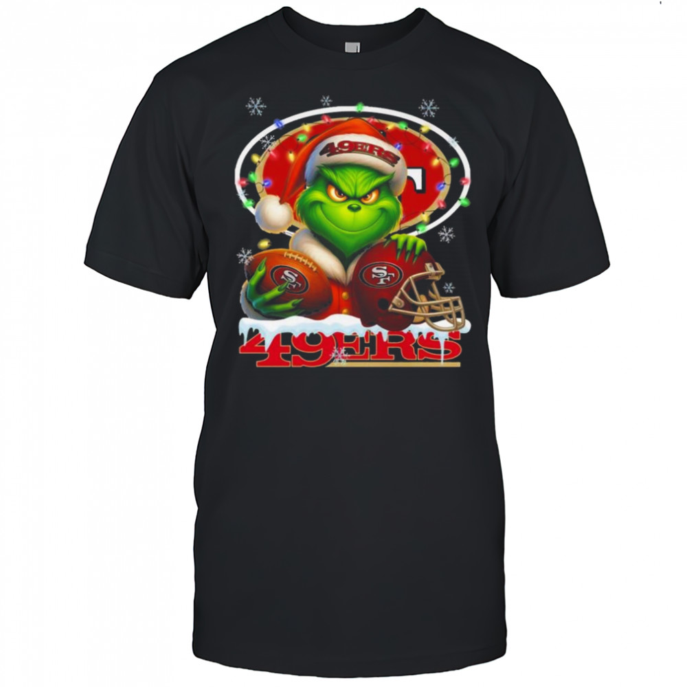 Grinch X San Francisco 49ers Ball And Helmet Merry Christmas Shirt