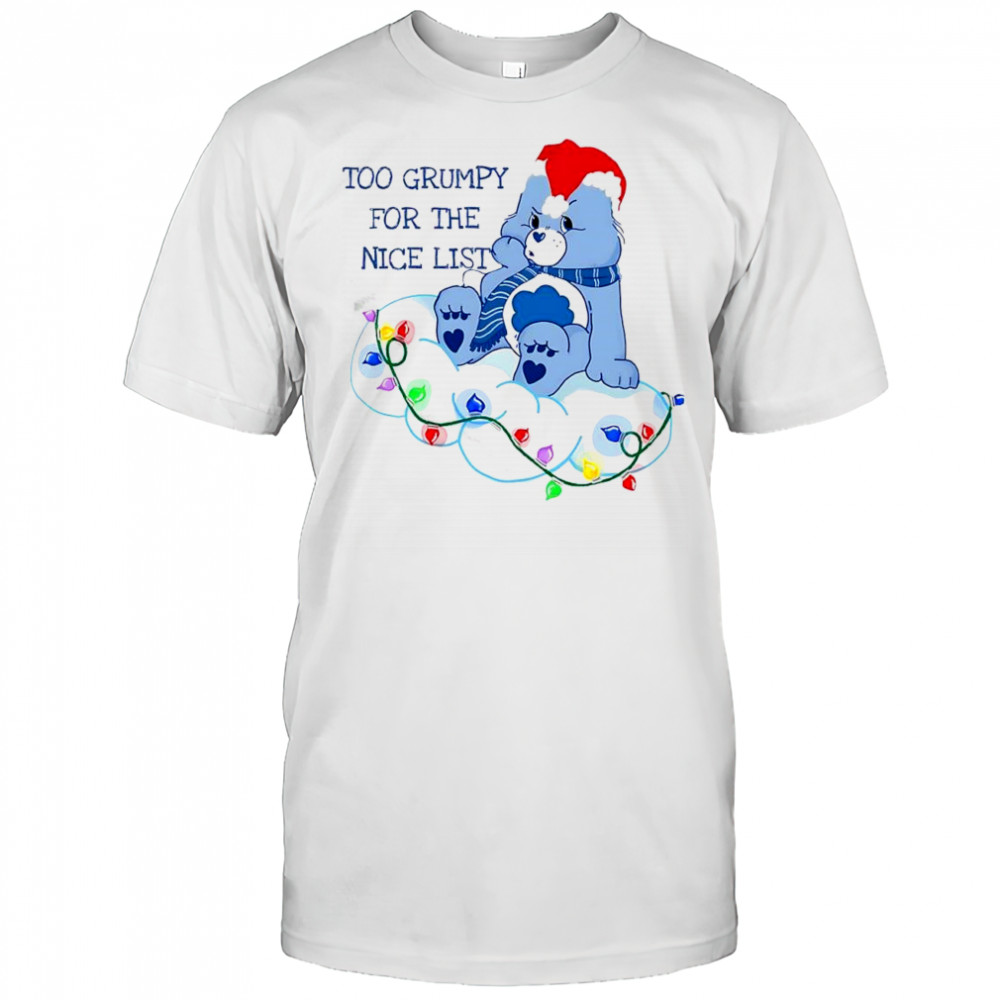 Grumpy Bear too grumpy for the nice list Christmas lights shirt