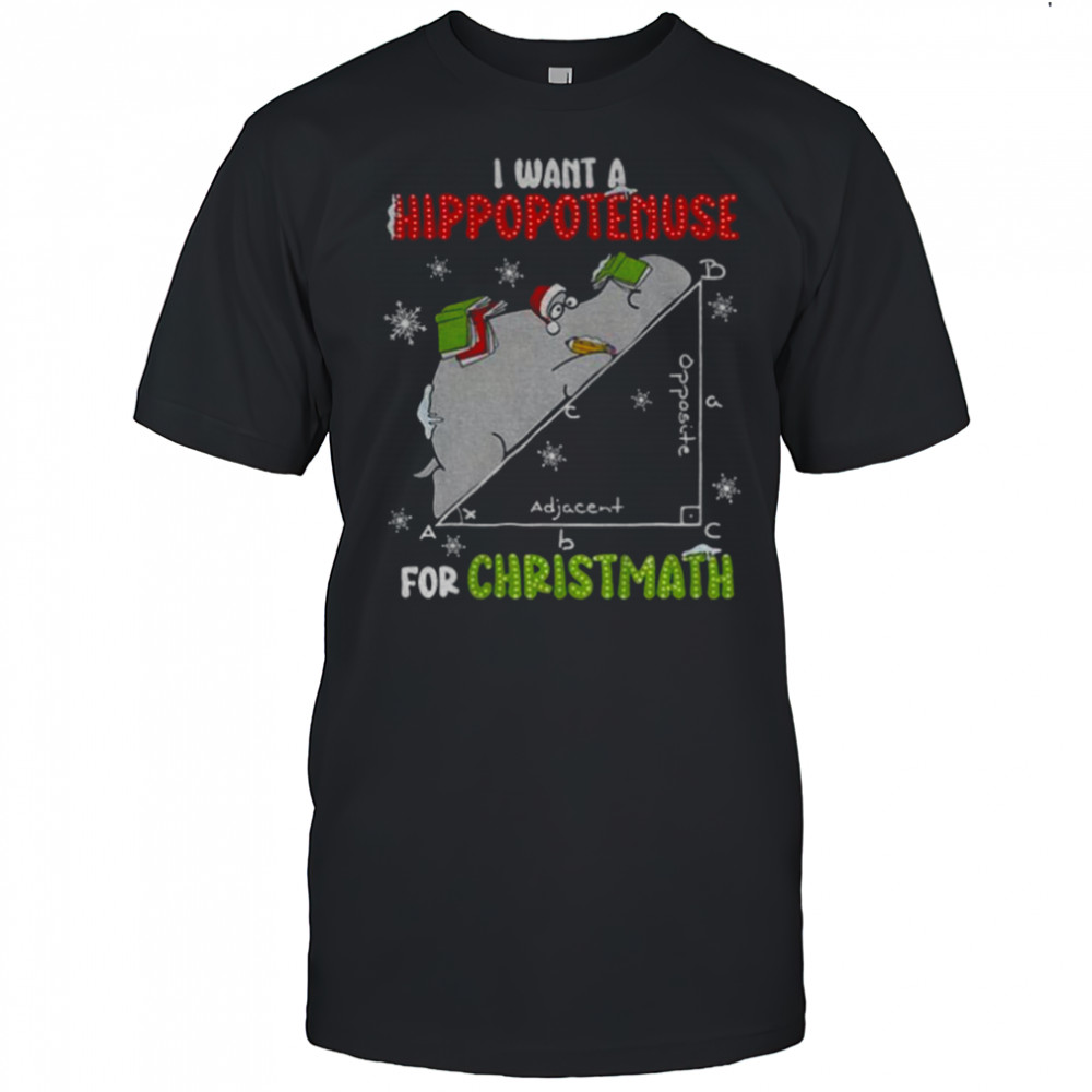 I Want A Hippopotenuse For Christmas Math Lover Hippopotamus shirt