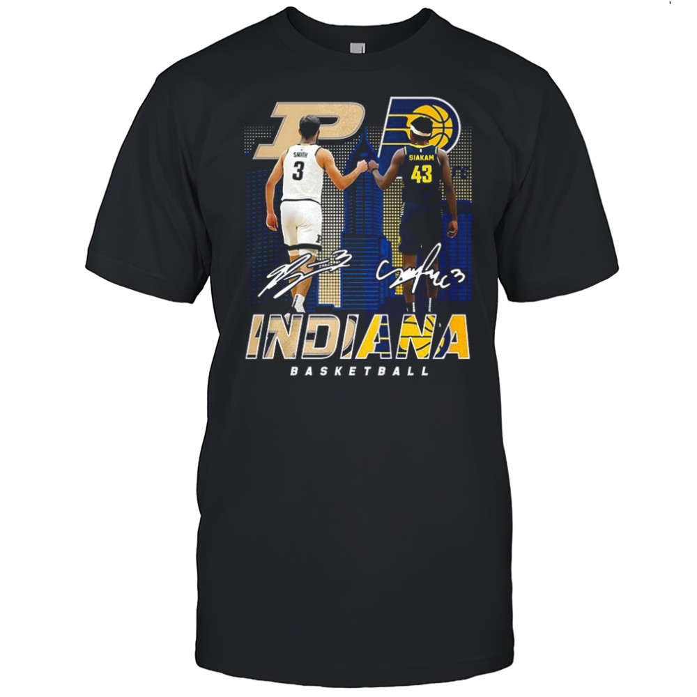 Jalen Smith touch hand Pascal Siakam Indiana Pacers basketball signature shirt