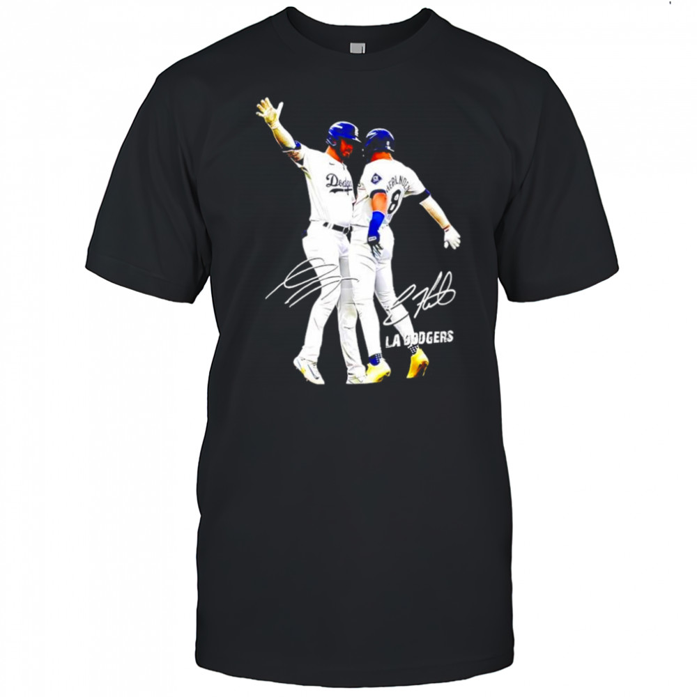 Kiké Hernandez And Gavin Lux Funny Celebartion Los Angeles Baseball signatures shirt