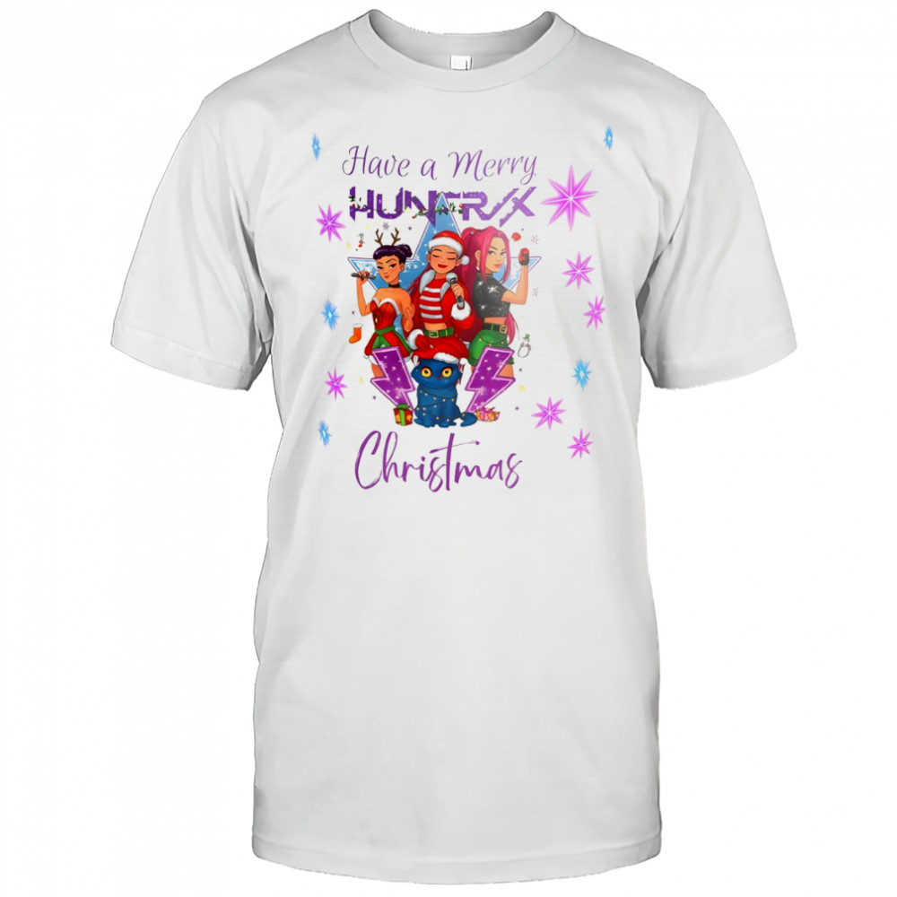 Kpop Demon Hunters have a Merry Huntrix Merry Christmas shirt