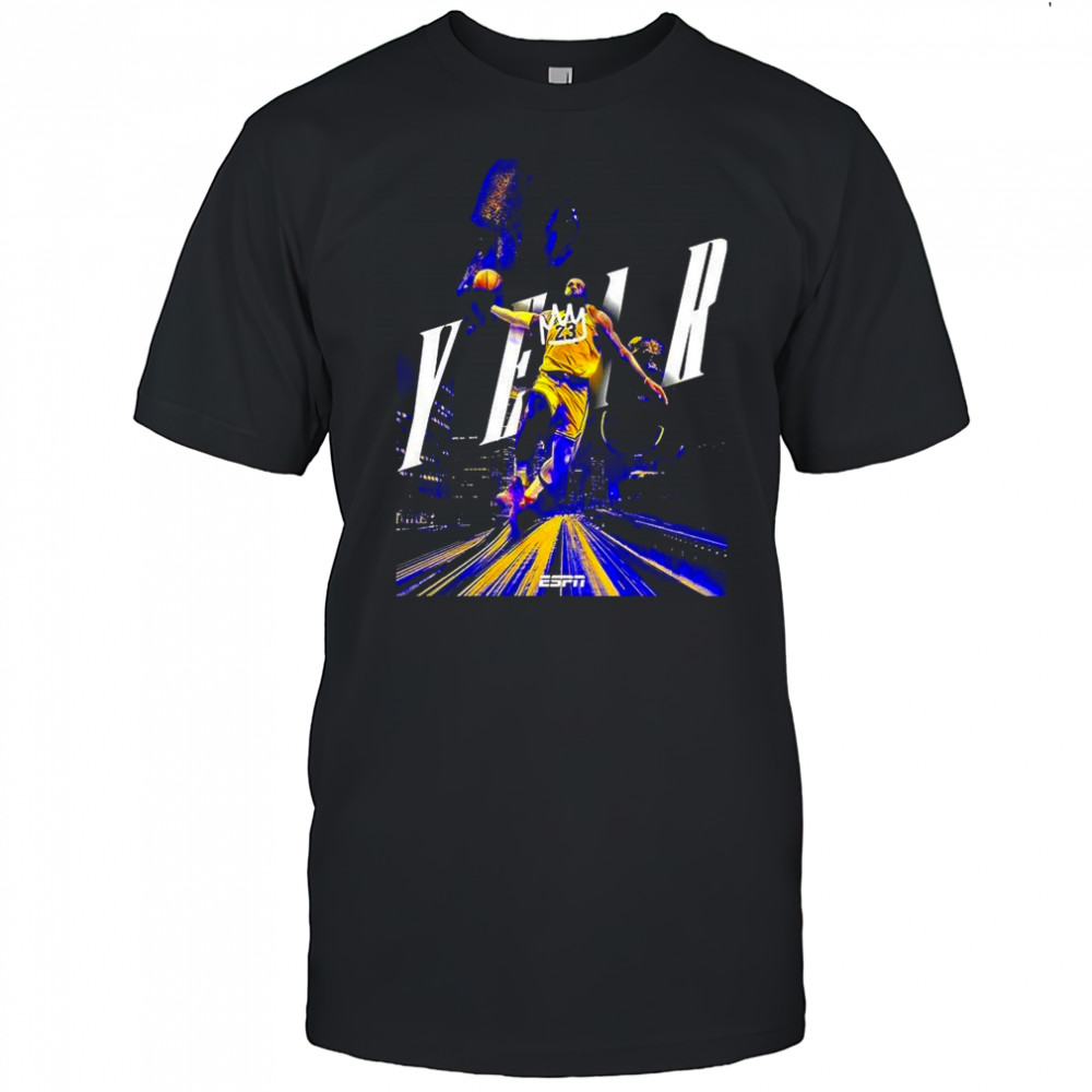 LeBron James Los Angeles Lakers NBA year 23 dunk shirt
