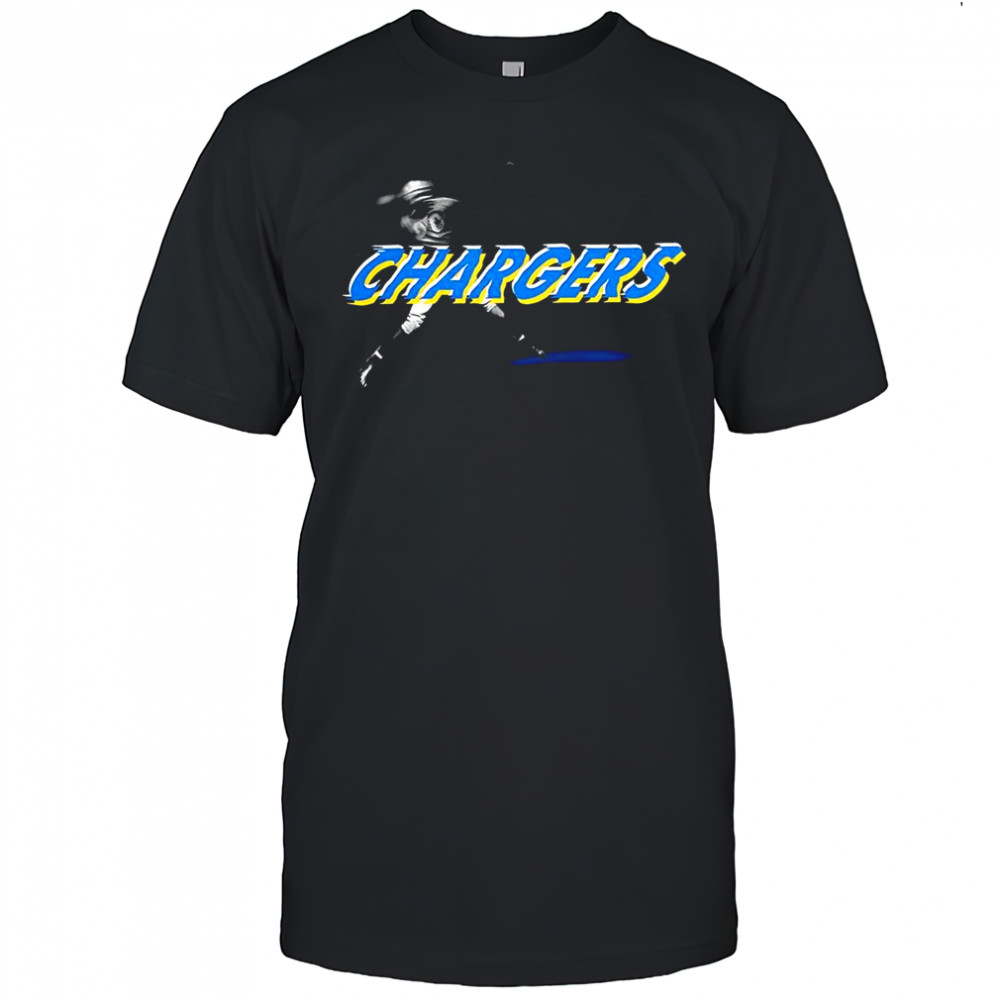 Los Angeles Chargers football blurred player image shirt