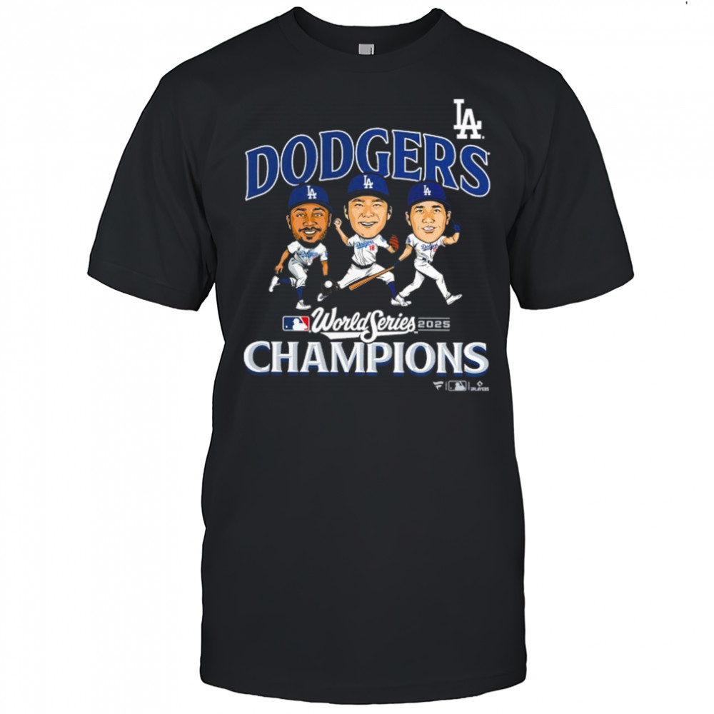 Los Angeles Dodgers 2025 World Series Champions Appeal Play Caricature T-Shirt