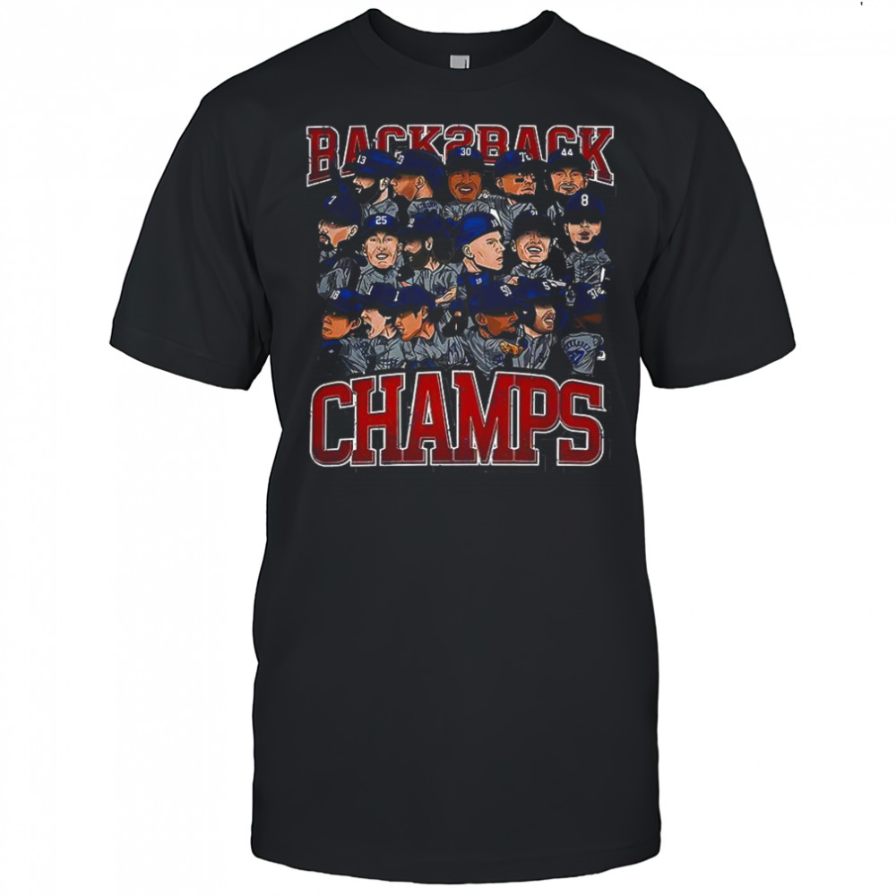 Los Angeles Dodgers Back to Back World Champs caricatures shirt