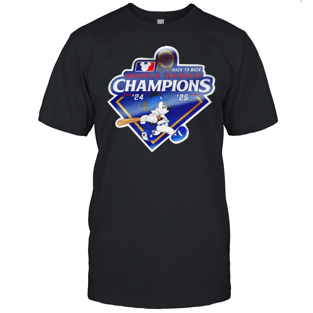 Los Angeles Dodgers back-to-back World Series champions with Mickey Mouse logo shirt
