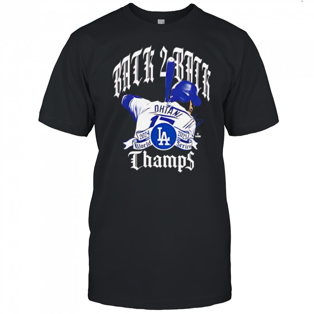 Los Angeles Dodgers Shohei Ohtani New Era Black Back-to-Back World Series Champions shirt