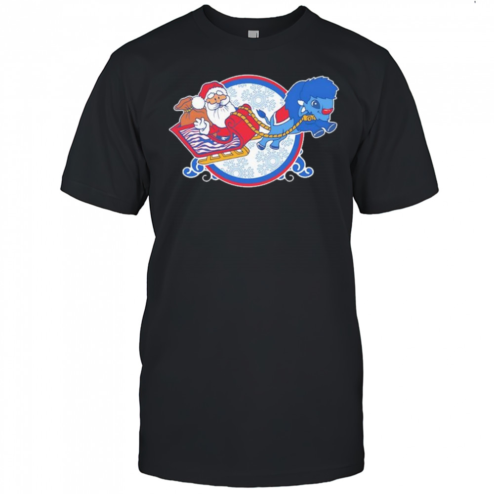 Merry Buffalo Glossy Ceramic Ornament Santa Xmas shirt