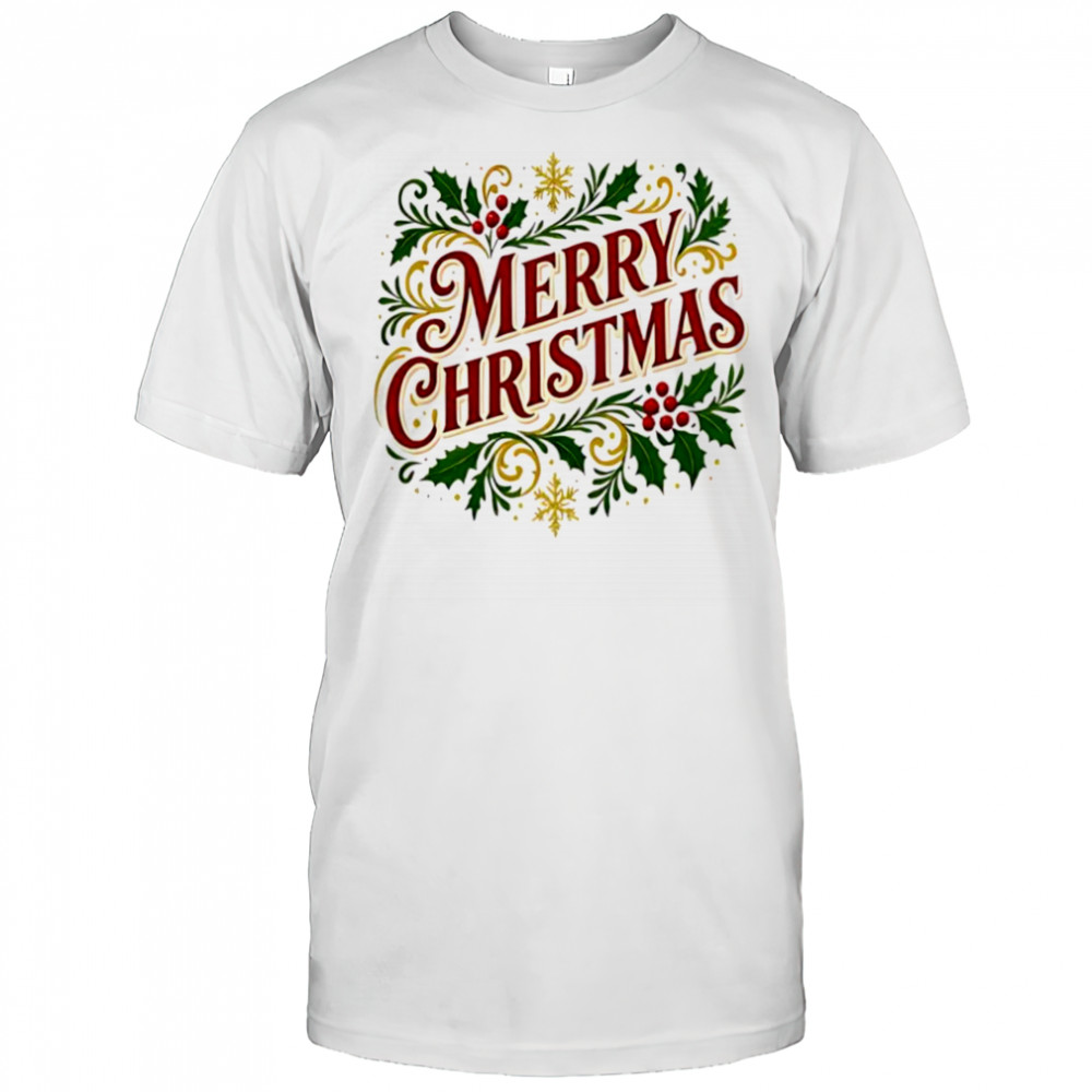 Merry Christmas cute patterned border shirt