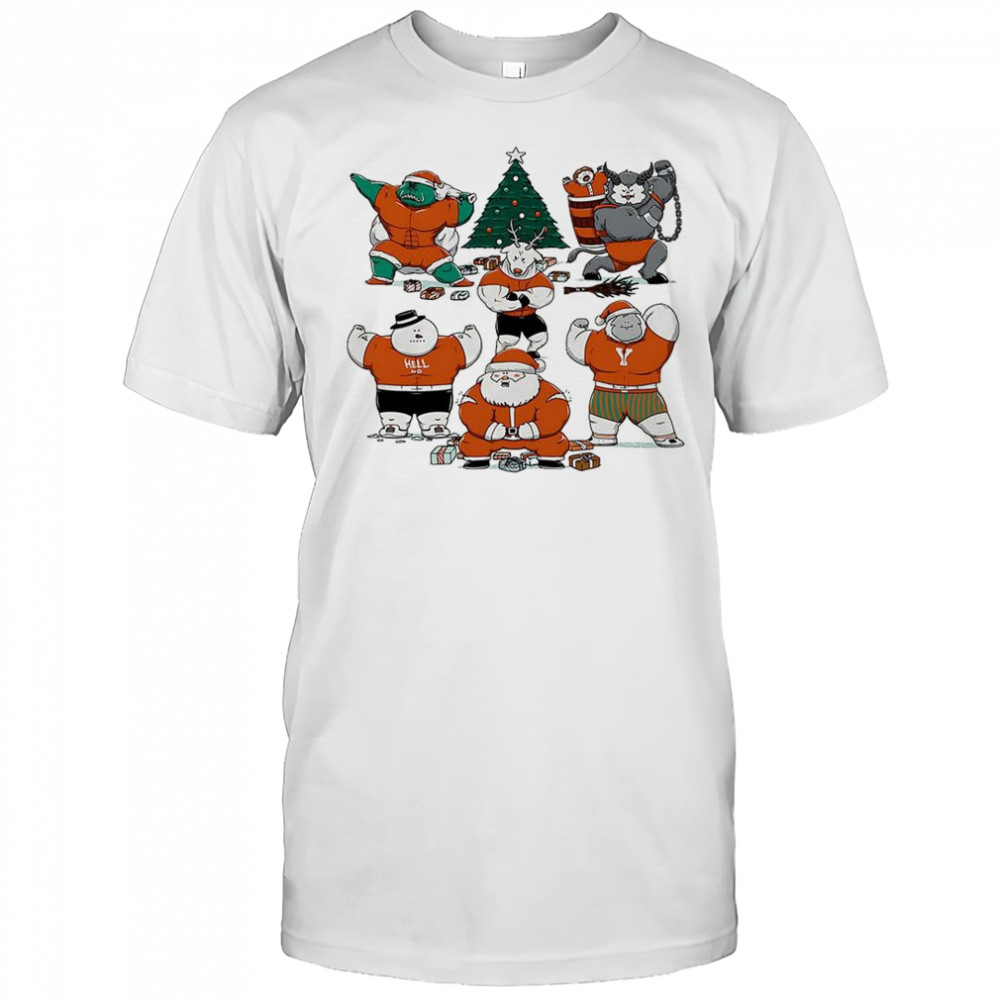 Merry Muscular Christmas characters shirt