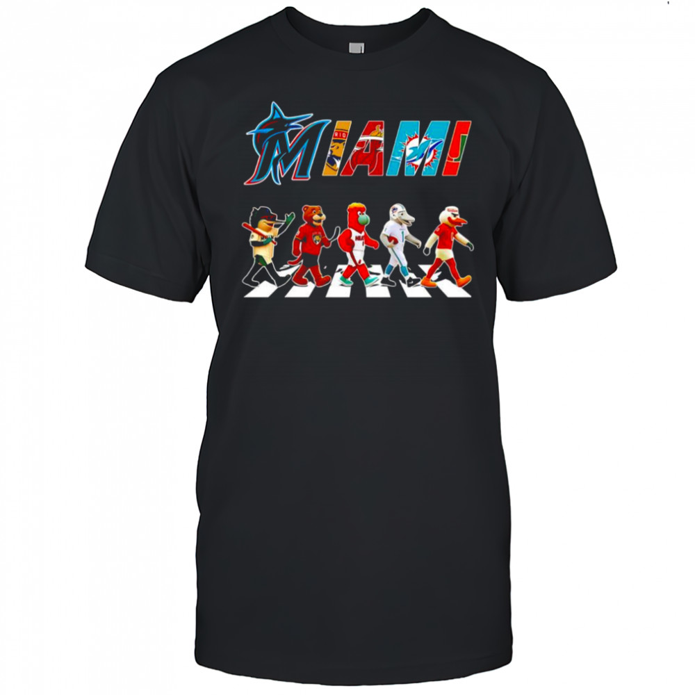 Miami Sports Teams Walking Abbey Road Mascots shirt
